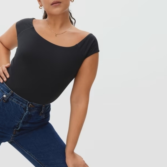 Everlane NWT off the Shoulder thong bodysuit in black size XS - Picture 2 of 6